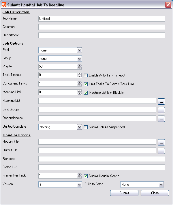 Deadline Submit Houdini